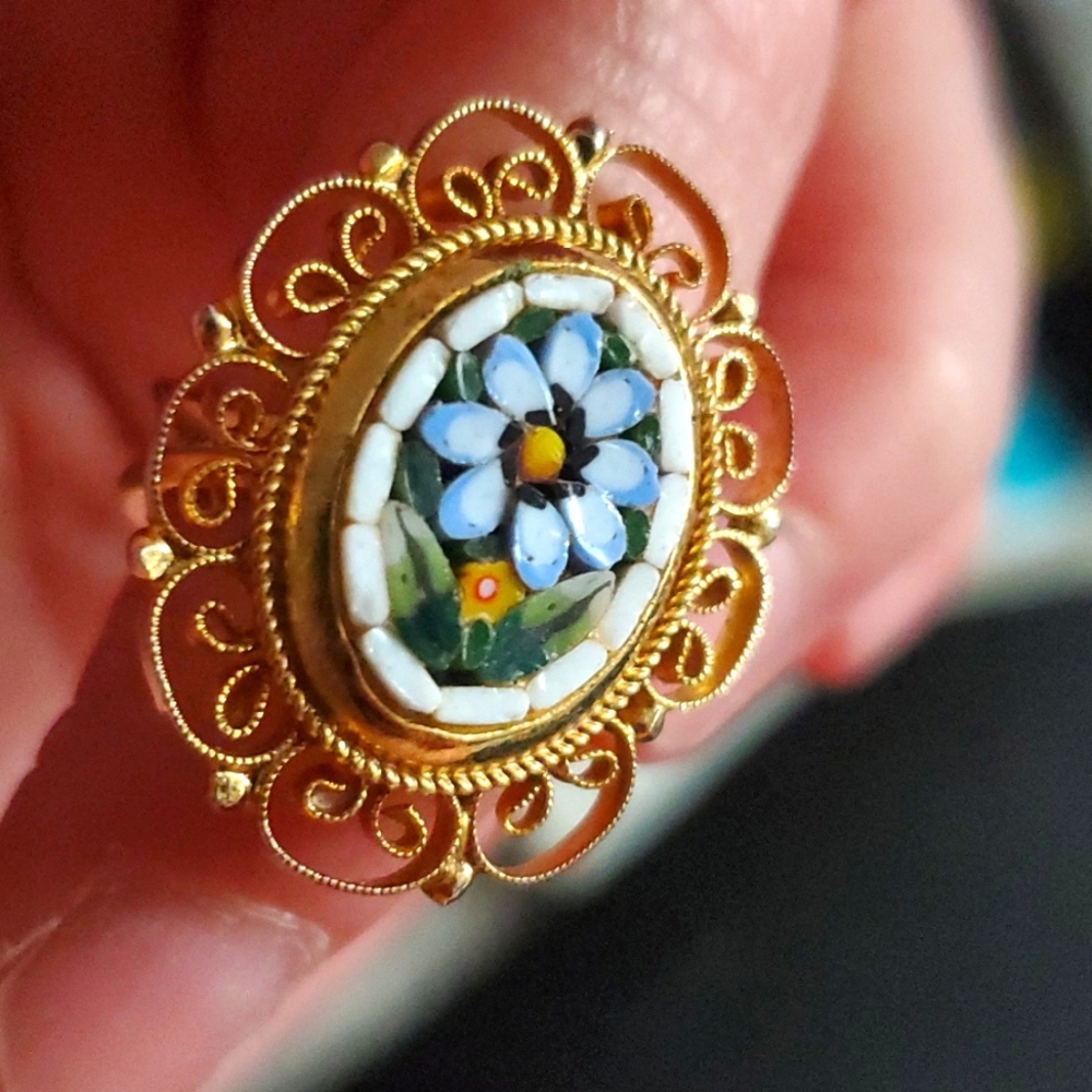 Vintage Mosiac Gold Ring